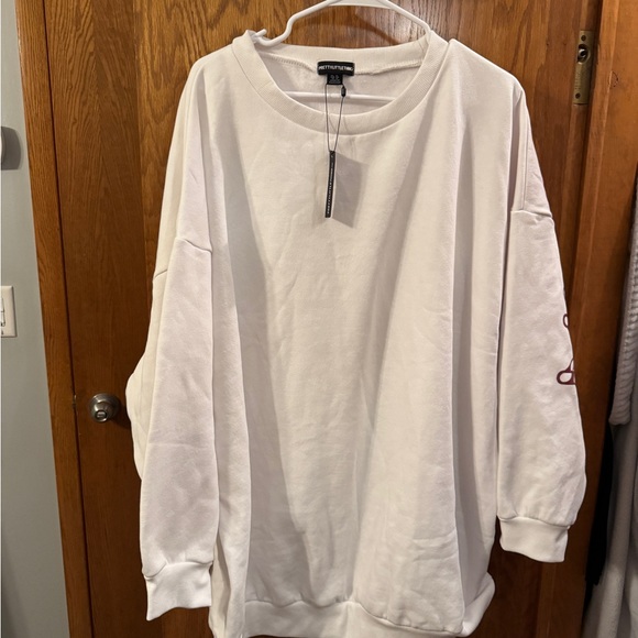 Mistletoe Printed Graphic Oversized Sweatshirt Dress - Picture 3 of 5